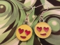 Preview: Smile Ohrringe Gesicht silberfarbe gelb Herz Liebe